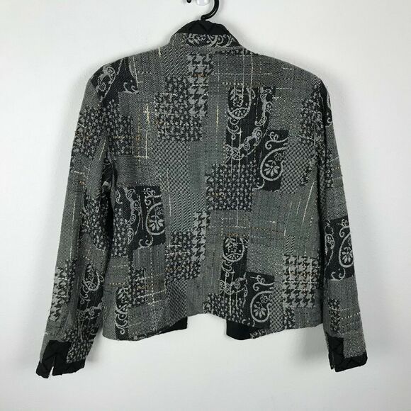 Coldwater Creek Blazer Size L Paisley Multicolor Open Front Long Sleeve Acrylic - Picture 7 of 10